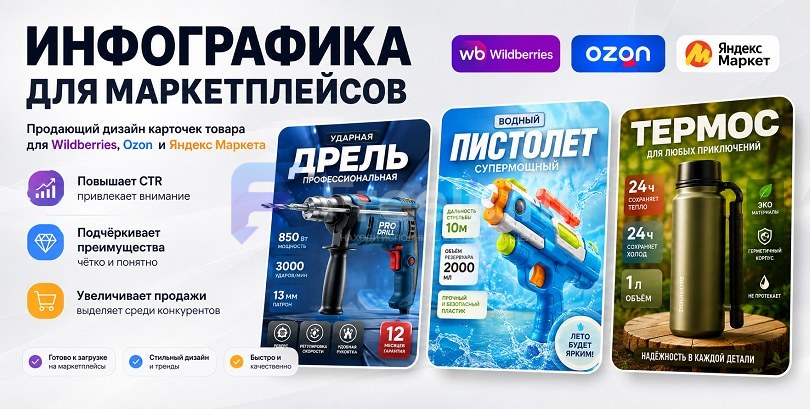 Создам эксклюзивную продающую карточку товара для маркетплейсов